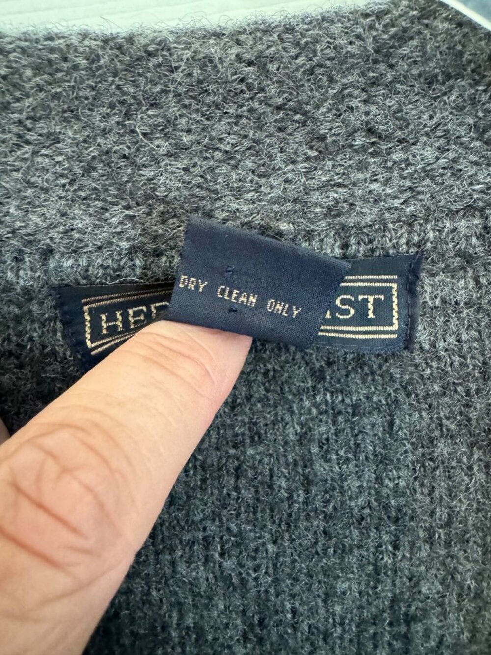 Vintage 90's Herman Geist Grey 100% Wool Double Breasted Jacket Size Medium - Picture 8 of 8